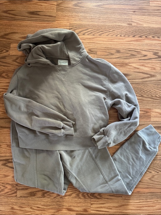 Abercrombie & Fitch Pants - Abercrombie & Fitch Taupe Hooded Track Set